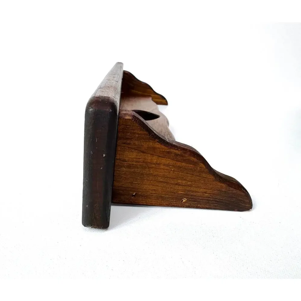 Vintage Wooden Wall Shelf with Heart Cutout